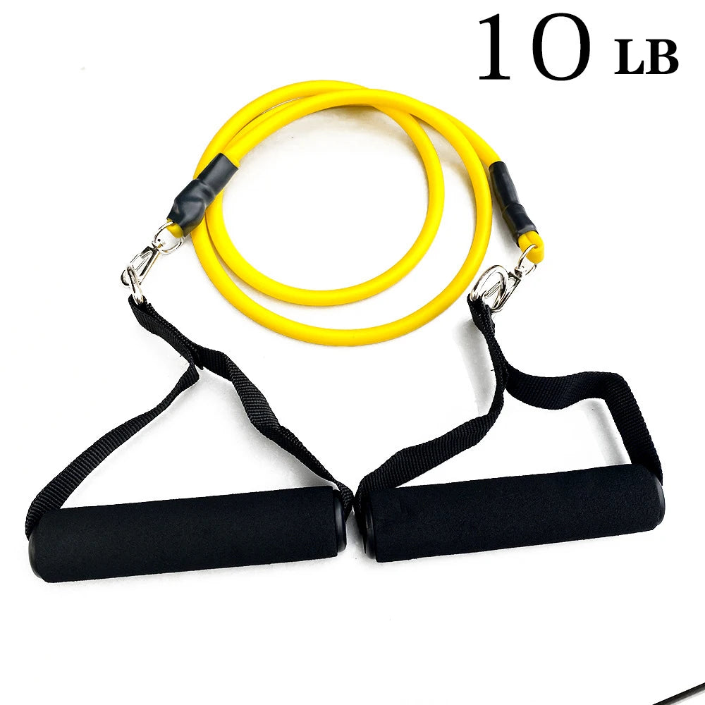 11-Piece Set Resistance BandsTensioner Pull Rope Fitness Multi-function Tensioner Suit Muscle Training Belt Elastic Sleeve Bands